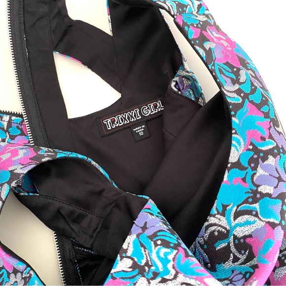 Girls Floral Metallic Party Dress Size 10 - Picture 5 of 8